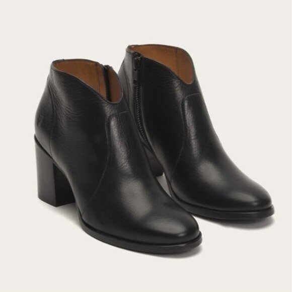 Frye - Nora Zip Short Ankle Leather Boots Black Women's Size US 8.5M - Picture 2 of 16